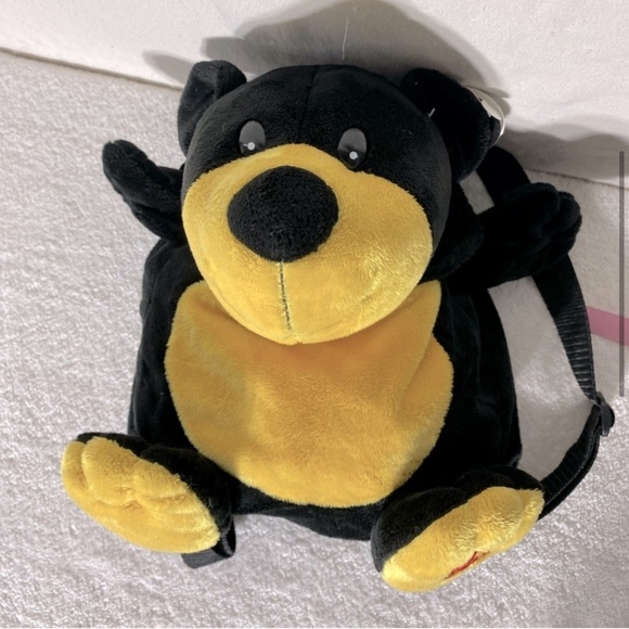5/$25 Snowcap Trading Co Black Bear Plush Mini Backpack - Picture 5 of 13
